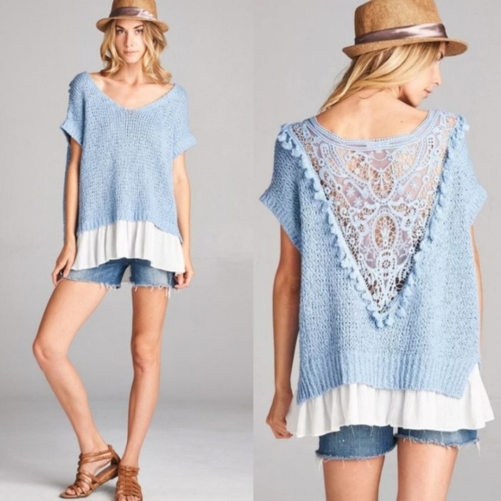 🦋Lace Back Knit Top *Threadzwear* NEW!! - Picture 1 of 3